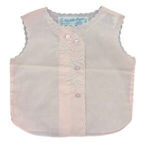 NWOT Vintage A Little Angel Diaper Shirt Girl Birth To 3 Months Embroidered USA